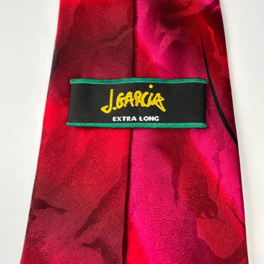 Vintage‎ 2004 J. Garcia Perot's Dream Red Abstract 100% Silk Tie China